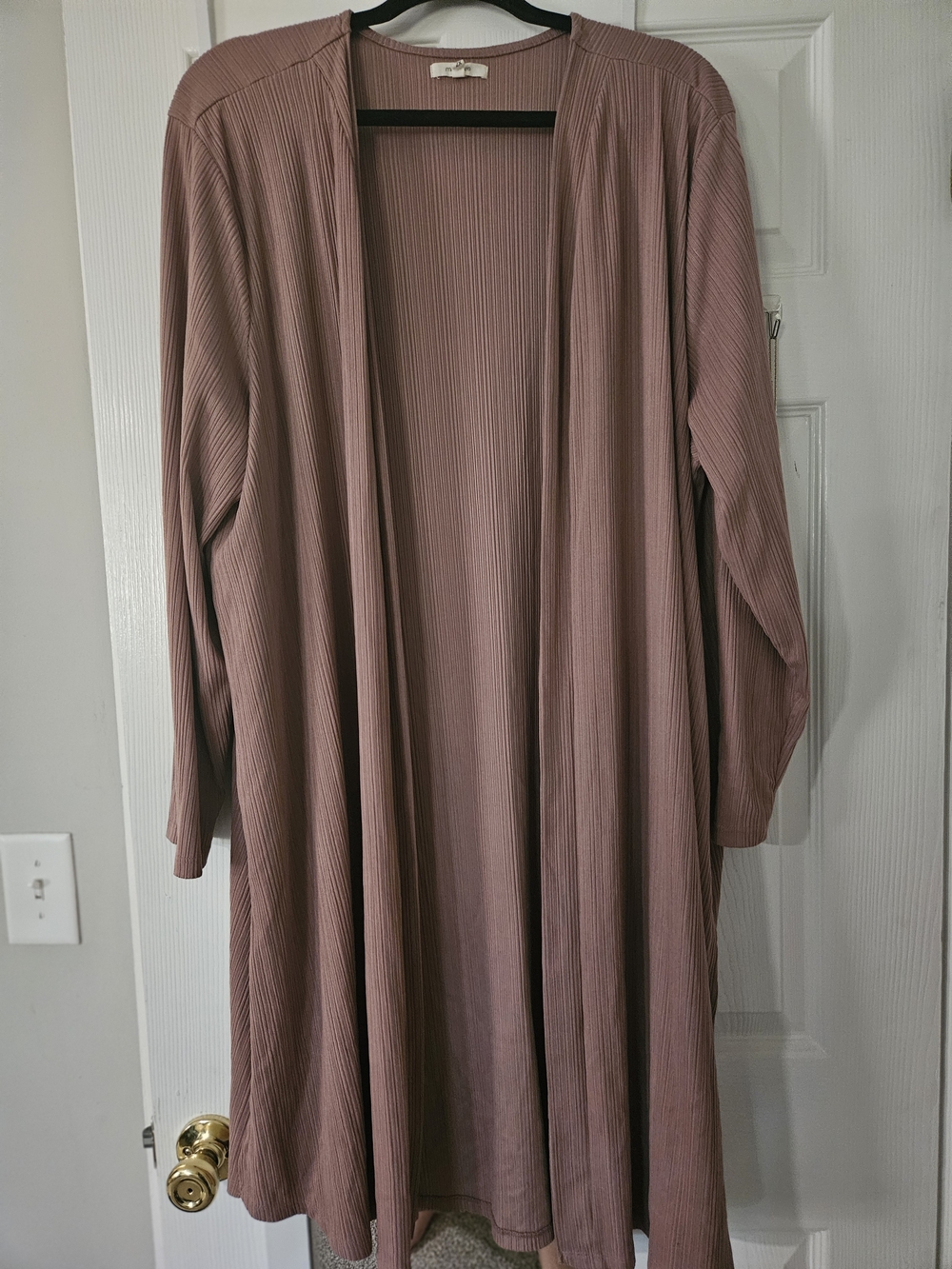 Maurices Women's Mauve Ribbed Open Cardigan